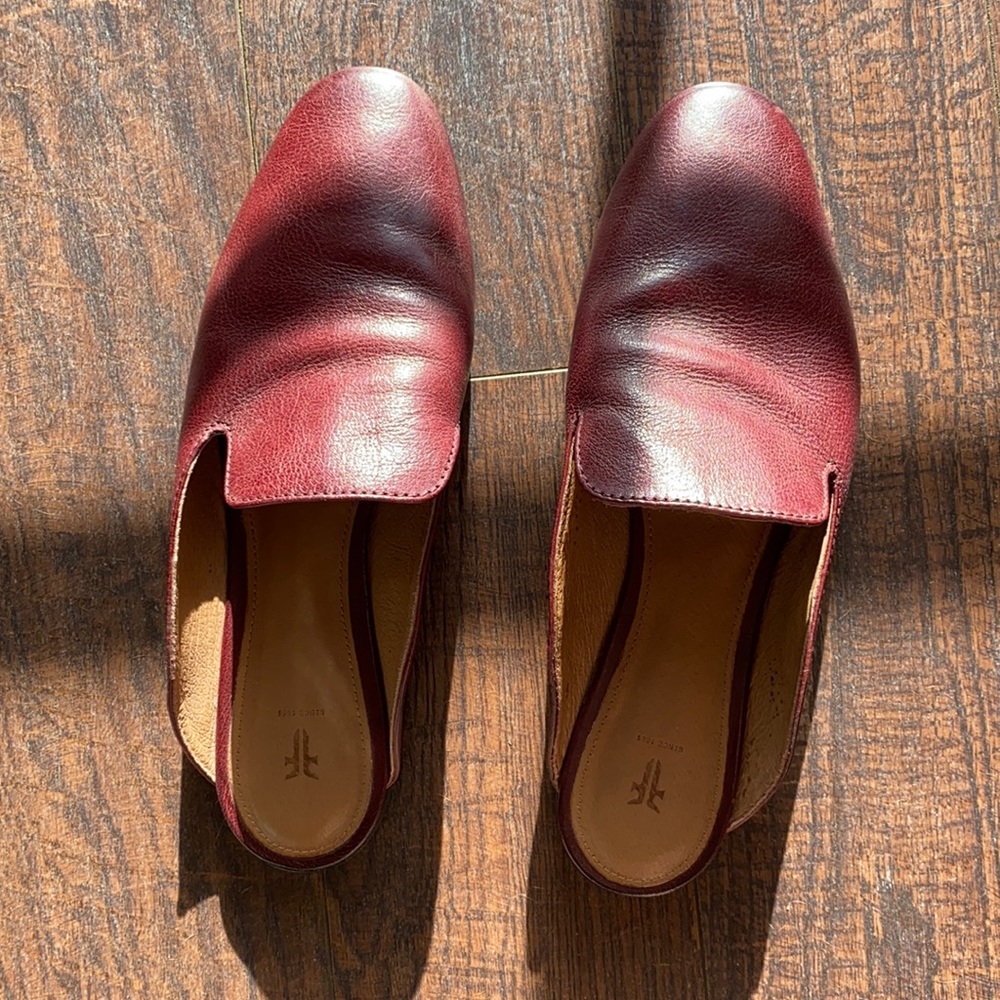 Frye | Terri Mules Wine Burgundy Leather Size 8M